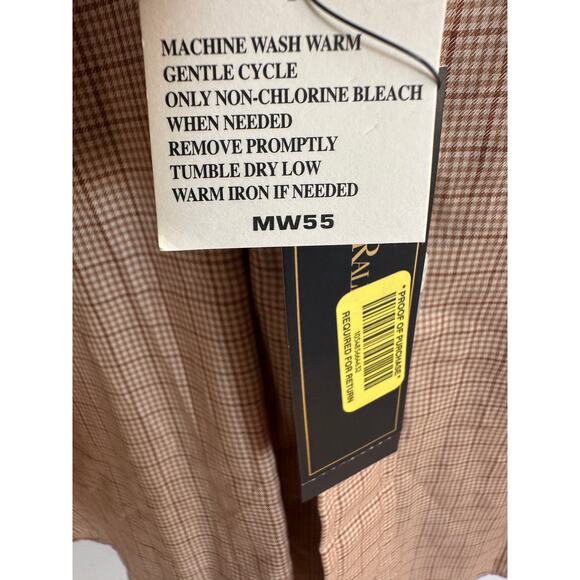 NWT Ralph Lauren Men XXL Brown Checkered Polo Button Down Classic Fit Work Gift - Picture 7 of 11